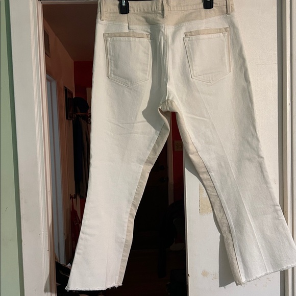 FRAME Le Crop Mini Boot in Multi White Ecru Bootcut Stretch size 33 - Picture 5 of 5